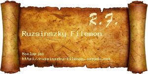 Ruzsinszky Filemon névjegykártya